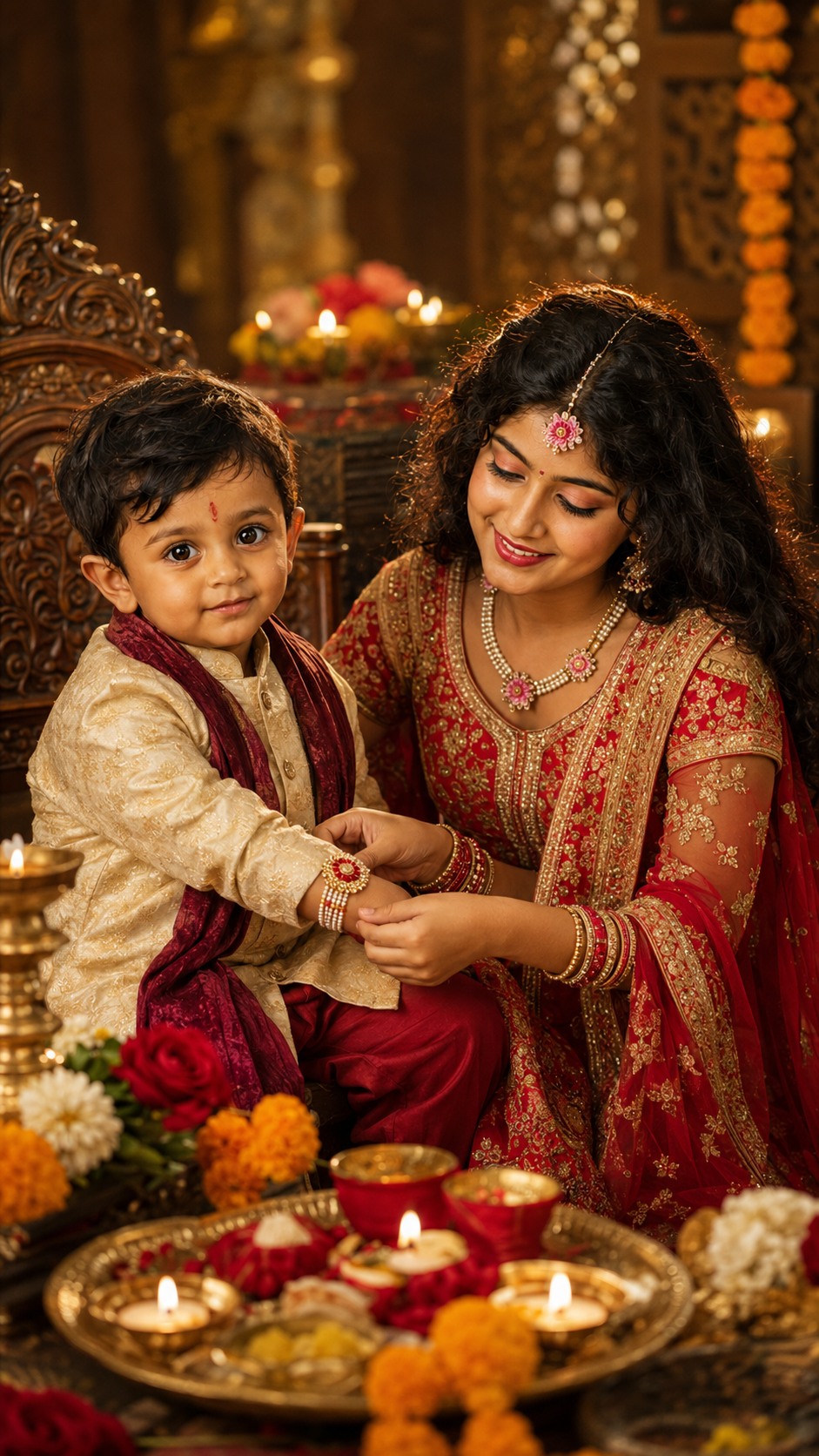 Raksha Bandhan Ritual in Golden Light