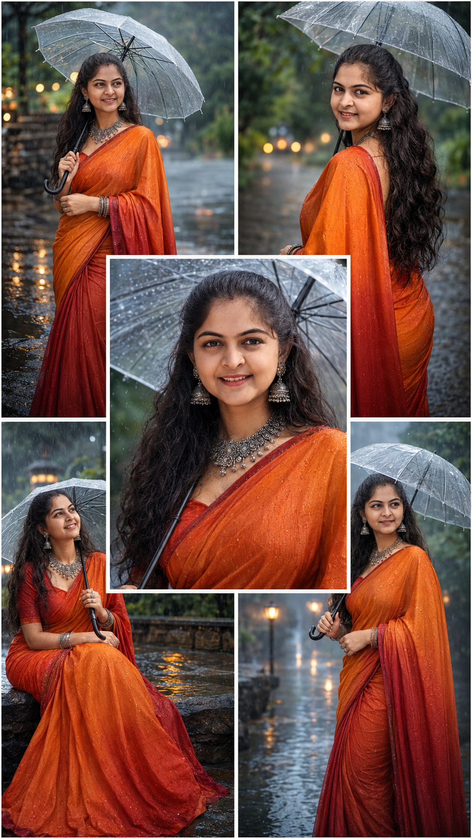Rainy day elegance in sari