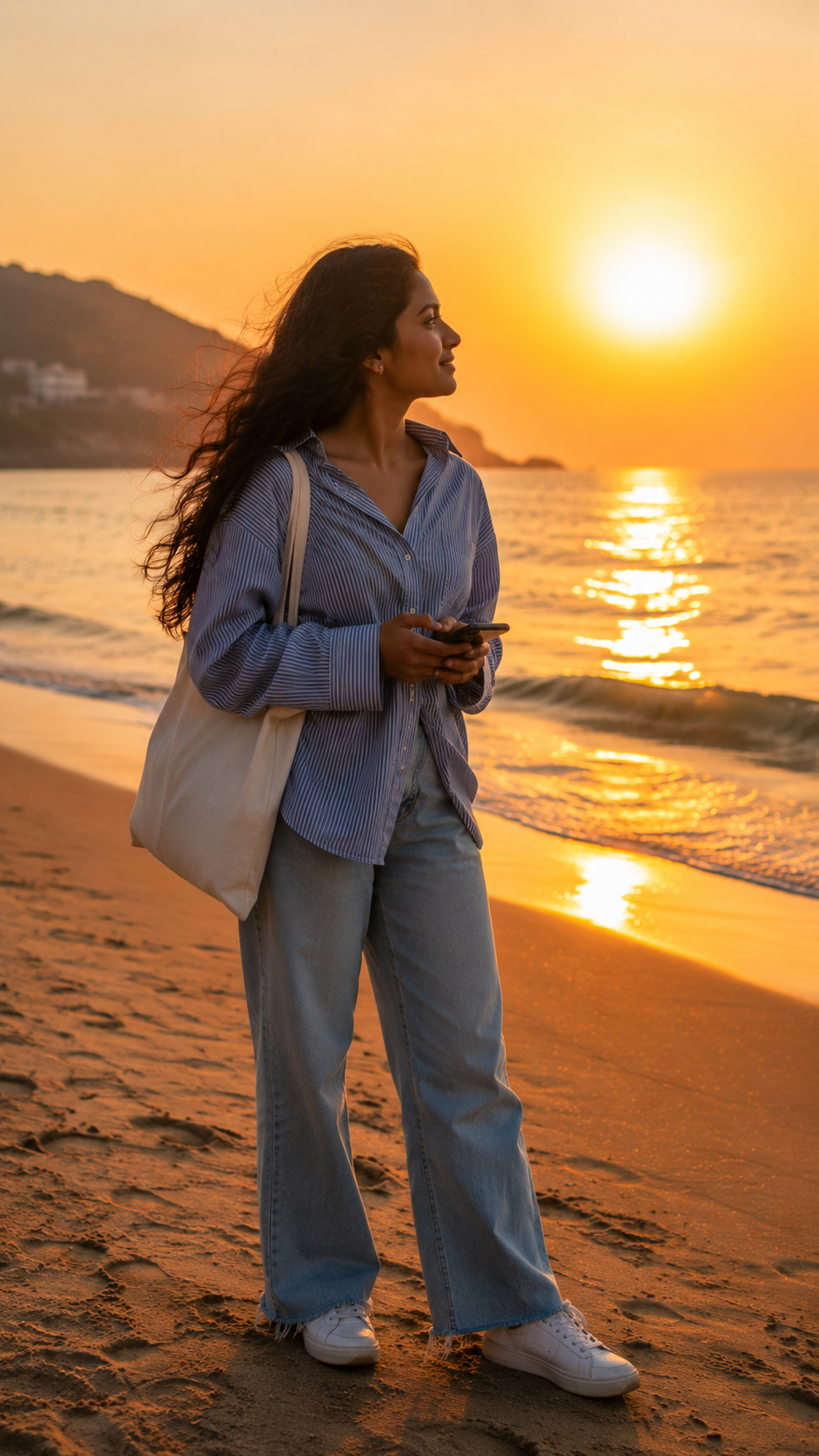 Golden Sunset Beach Stroll