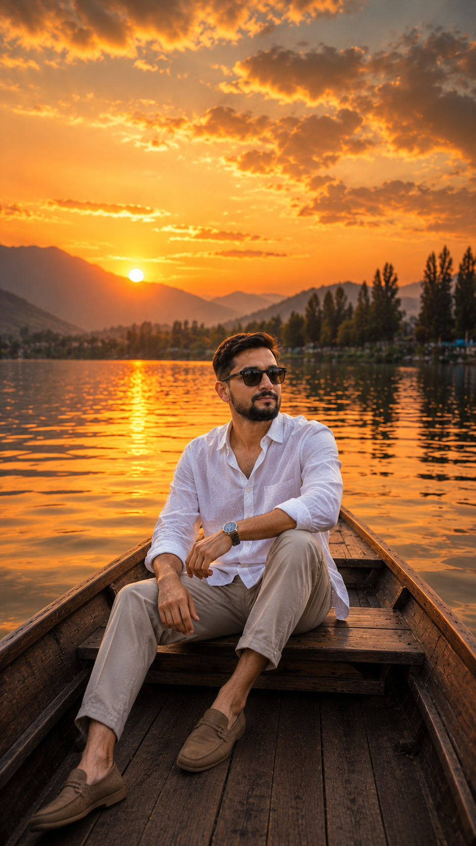Sunset Lake Boat Boy