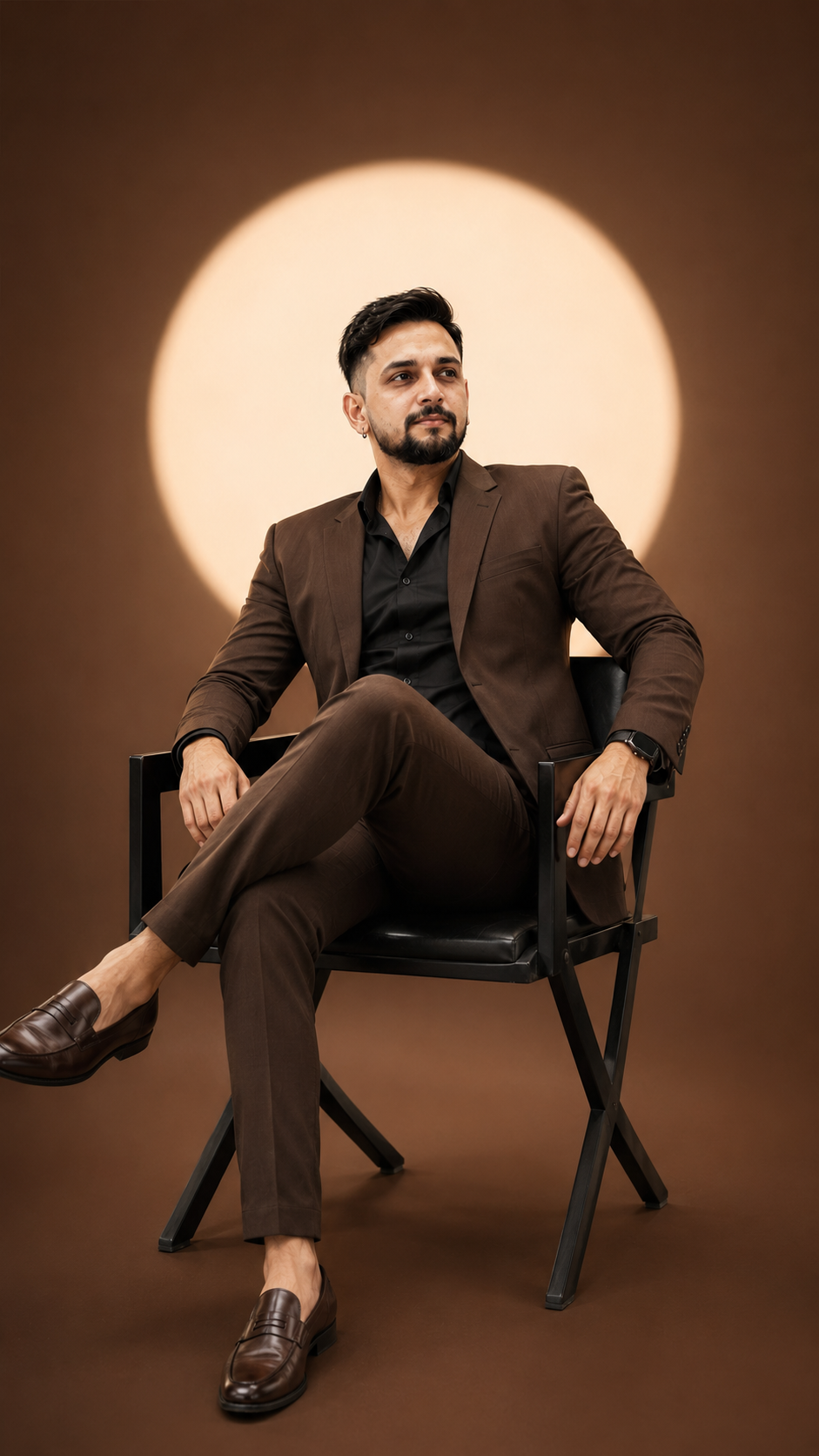 Confident portrait with dramatic lighting