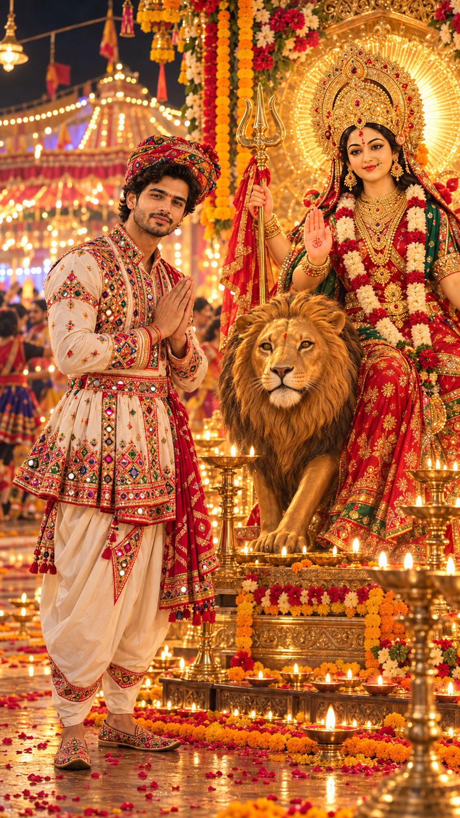 young Indian man celebrating Navratri
