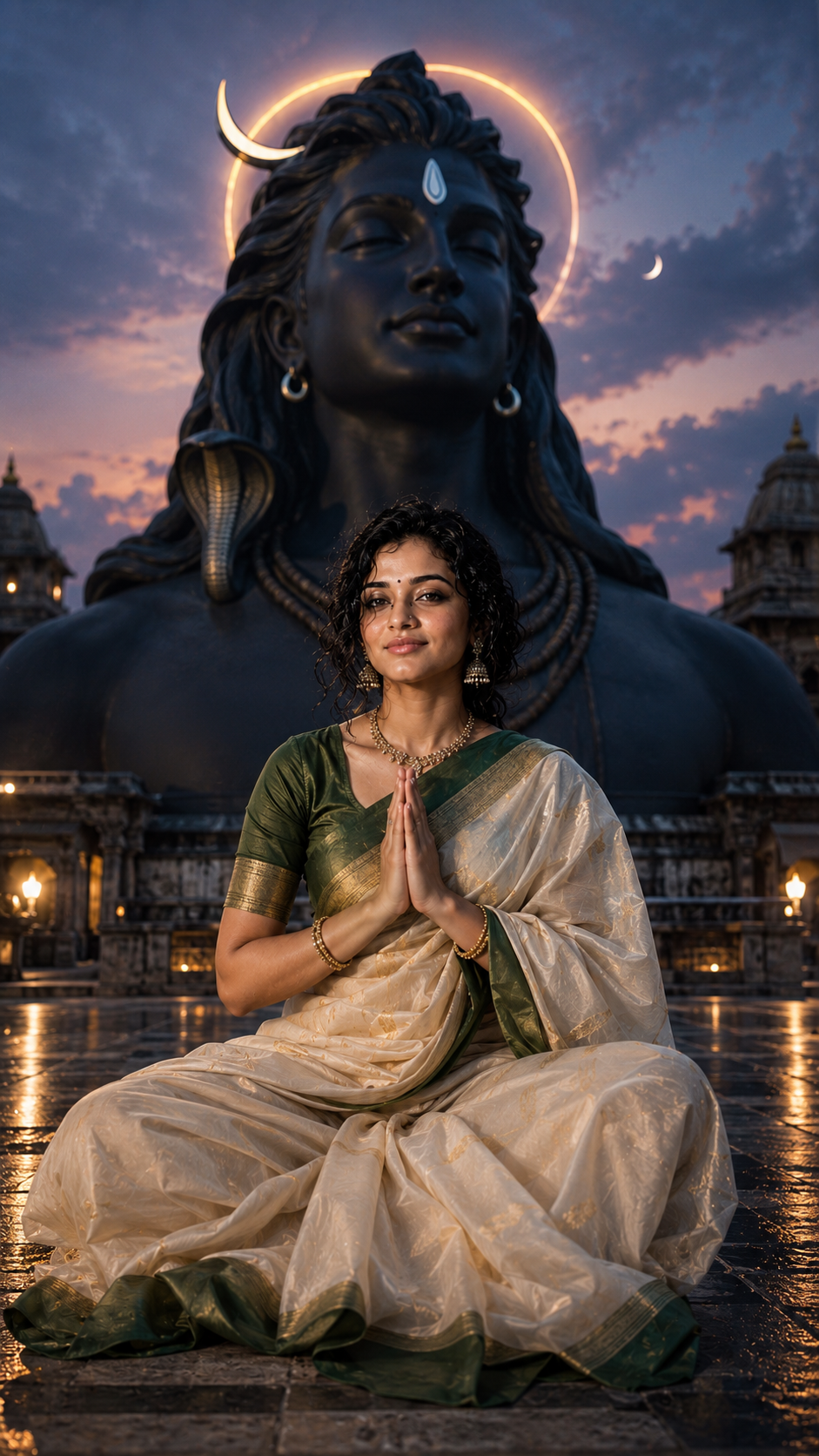Shiva's serenity at twilight