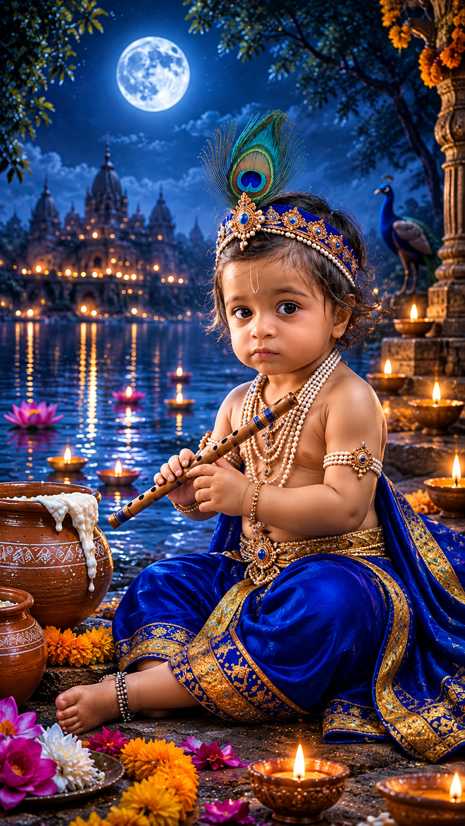 Unique Moonlight Krishna Concept