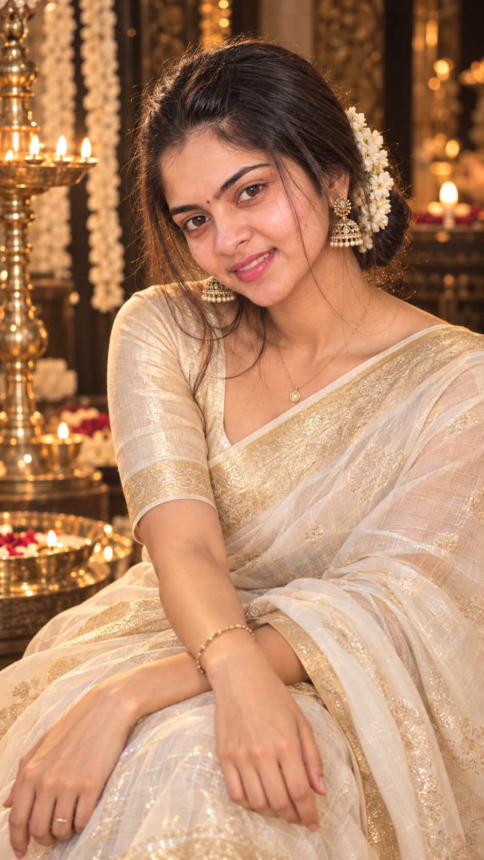 Gold Saree Look