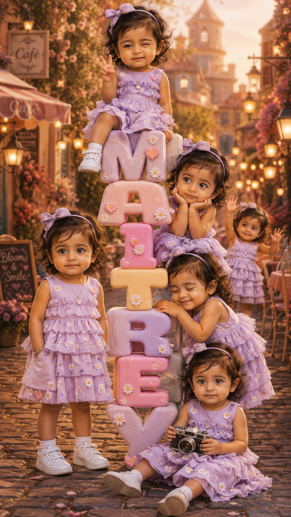 Playful afternoon in a pastel village