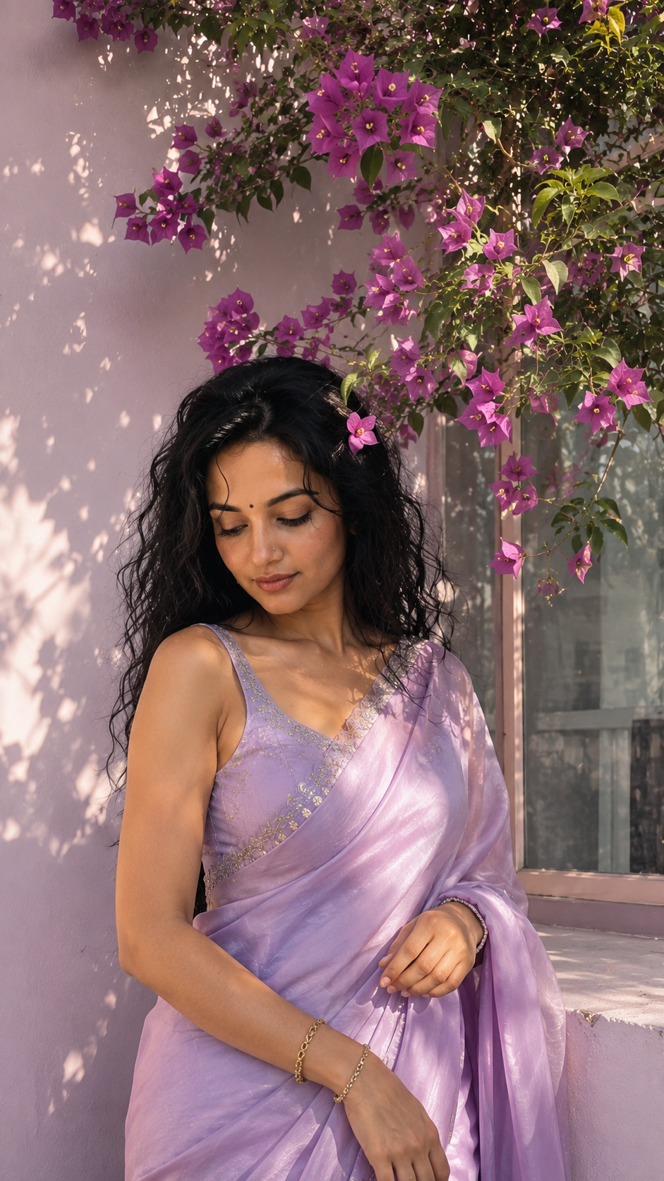 Serene beauty in a sunlit garden