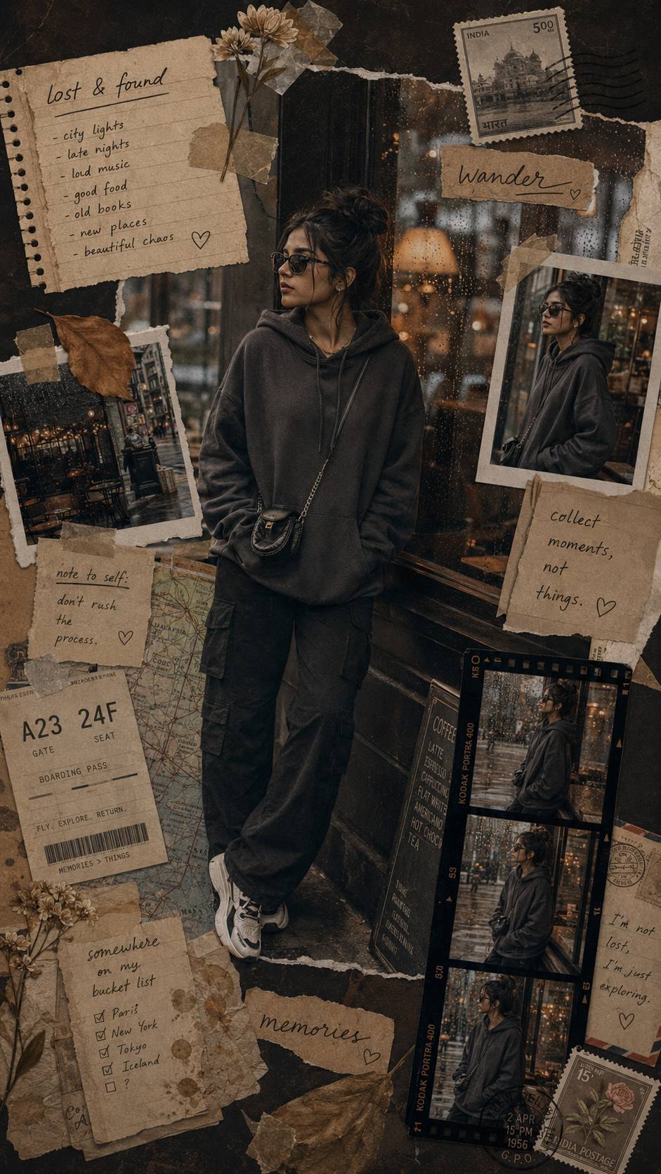 Moody Travel Diary Girl