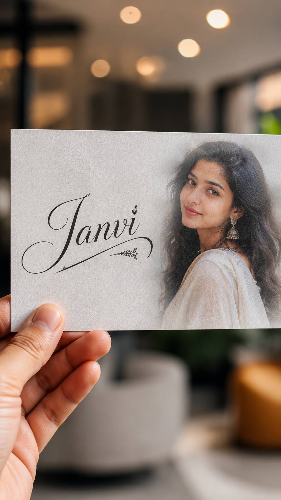 Elegant portrait with personalized card