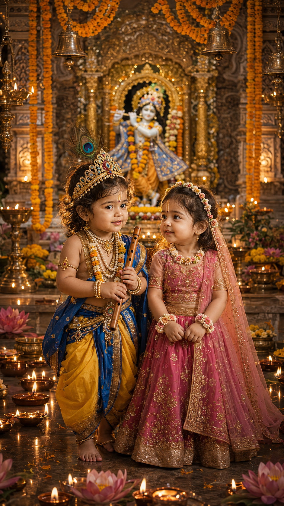 Little Krishna and Little Radha