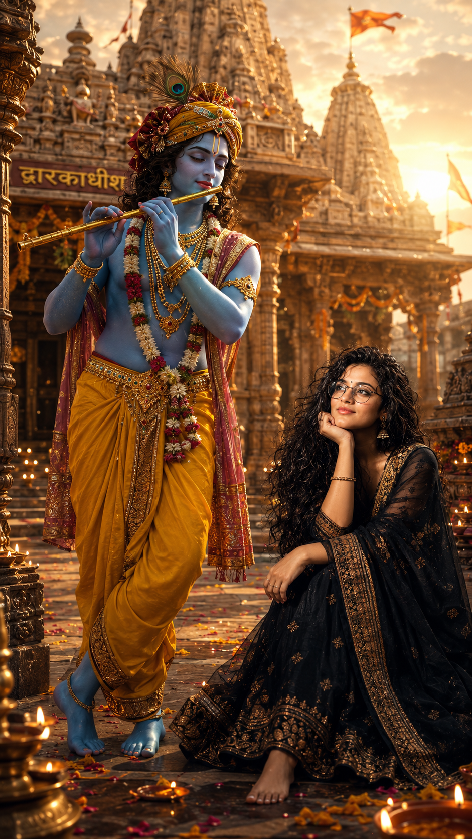 Divine melody in golden light