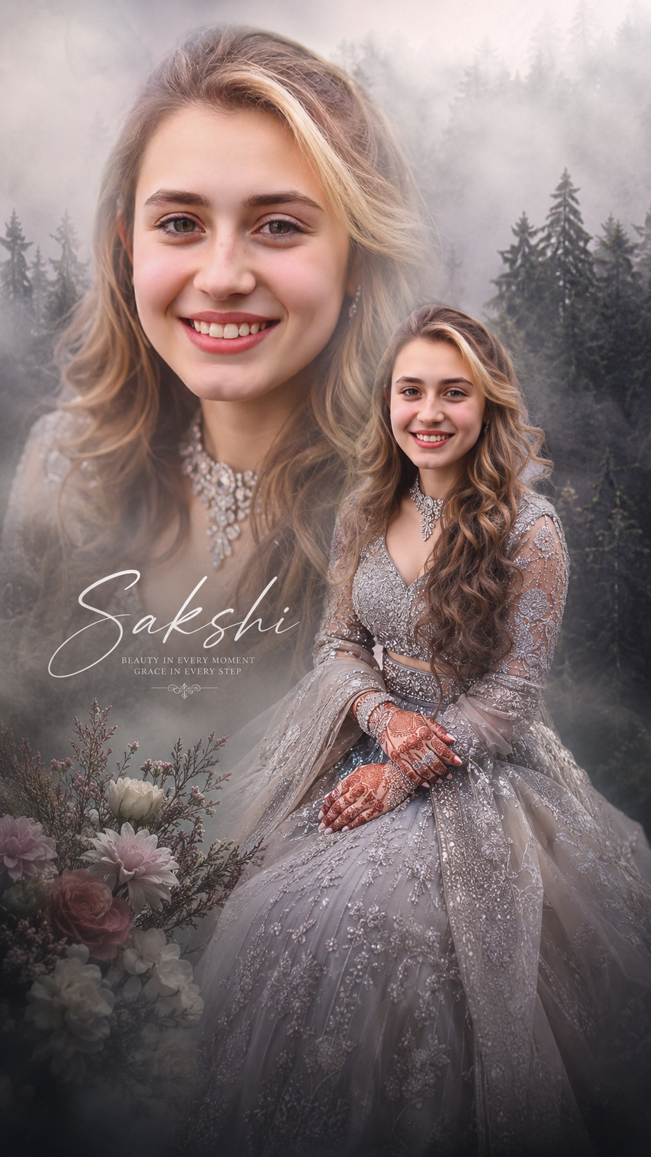 bridal portrait collage