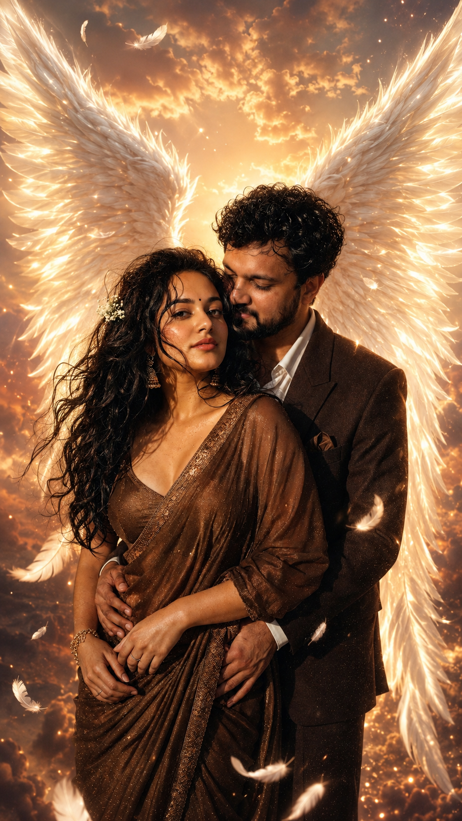 Divine embrace at golden hour