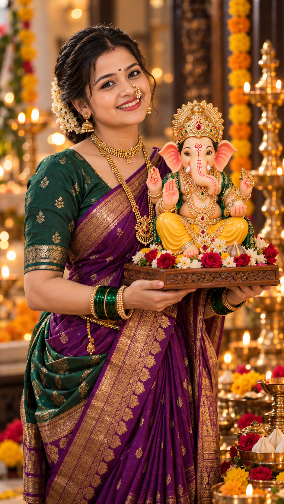 Festive Ganesh Puja Portrait