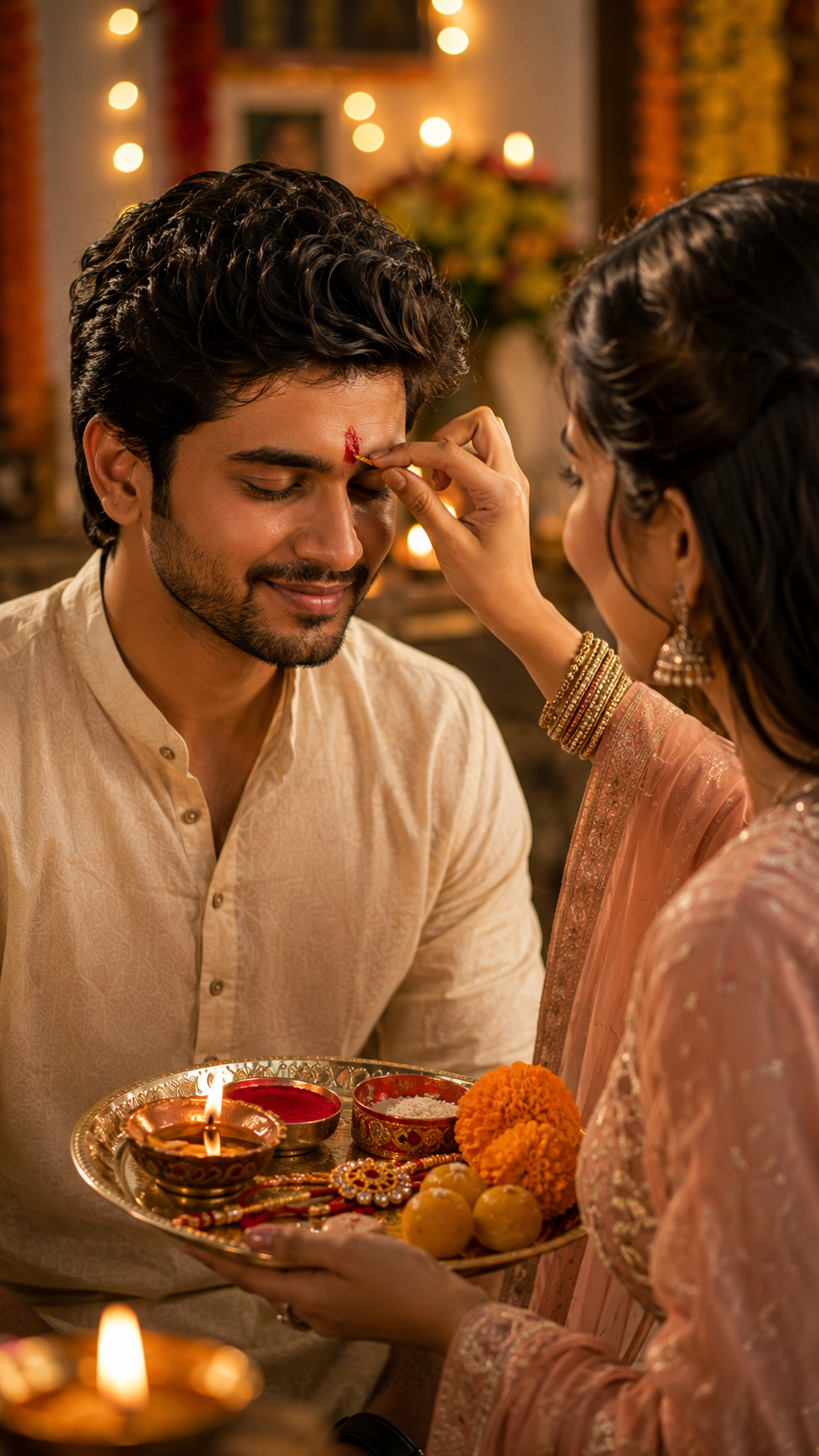 Sister Applying Tilak