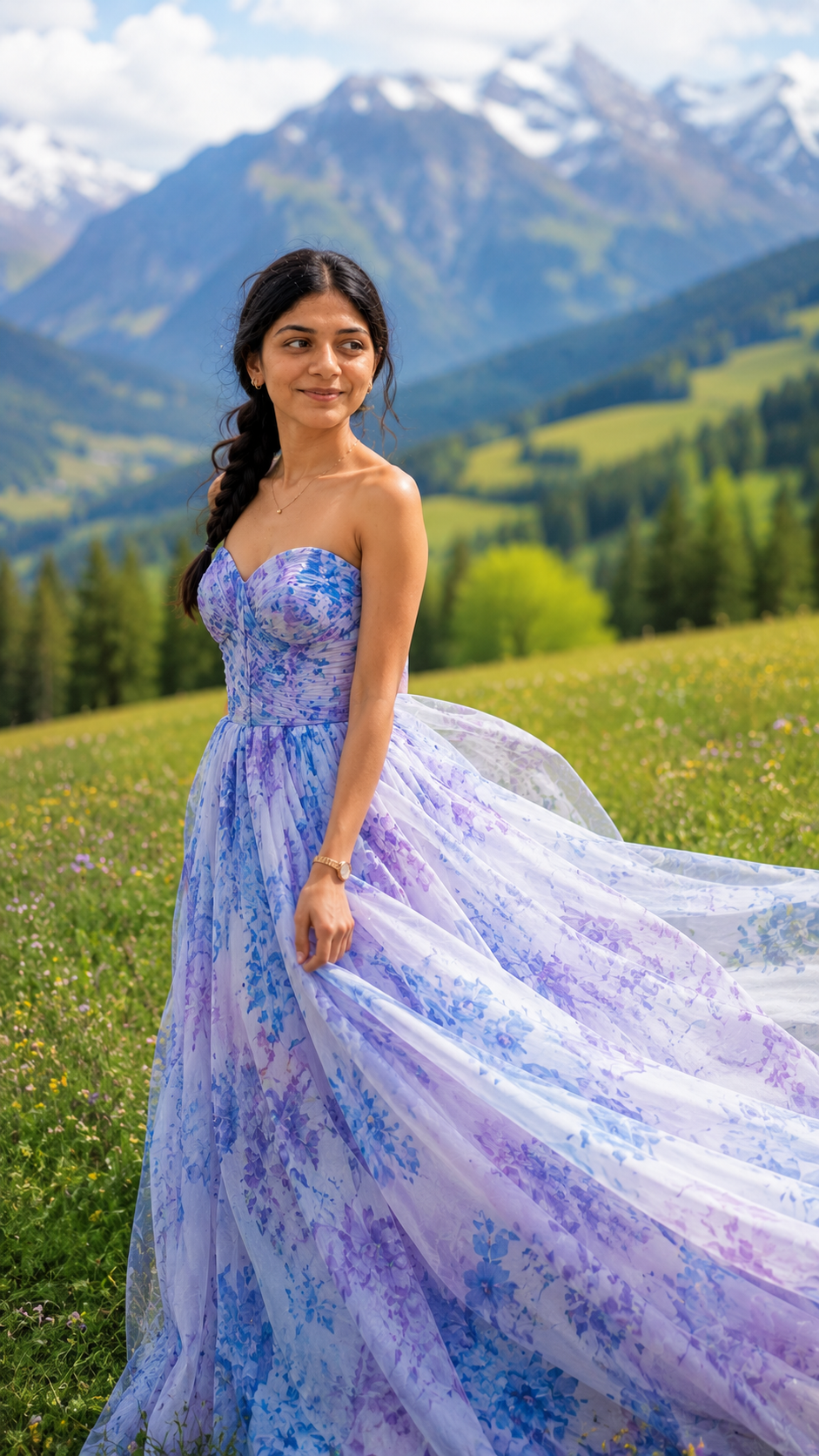 Dreamy Alpine Meadow Portrait