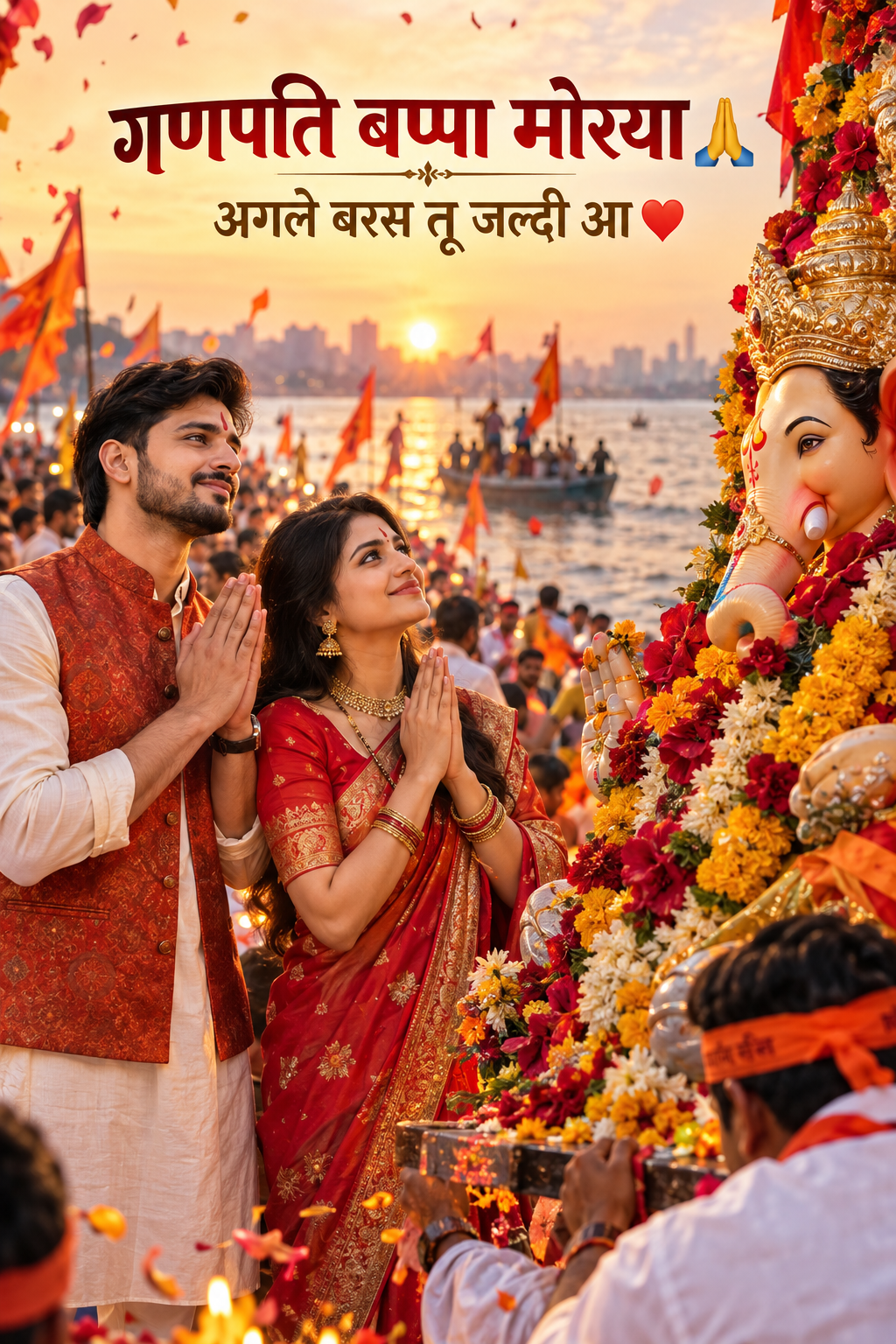 Ganesh Visarjan Couple Image