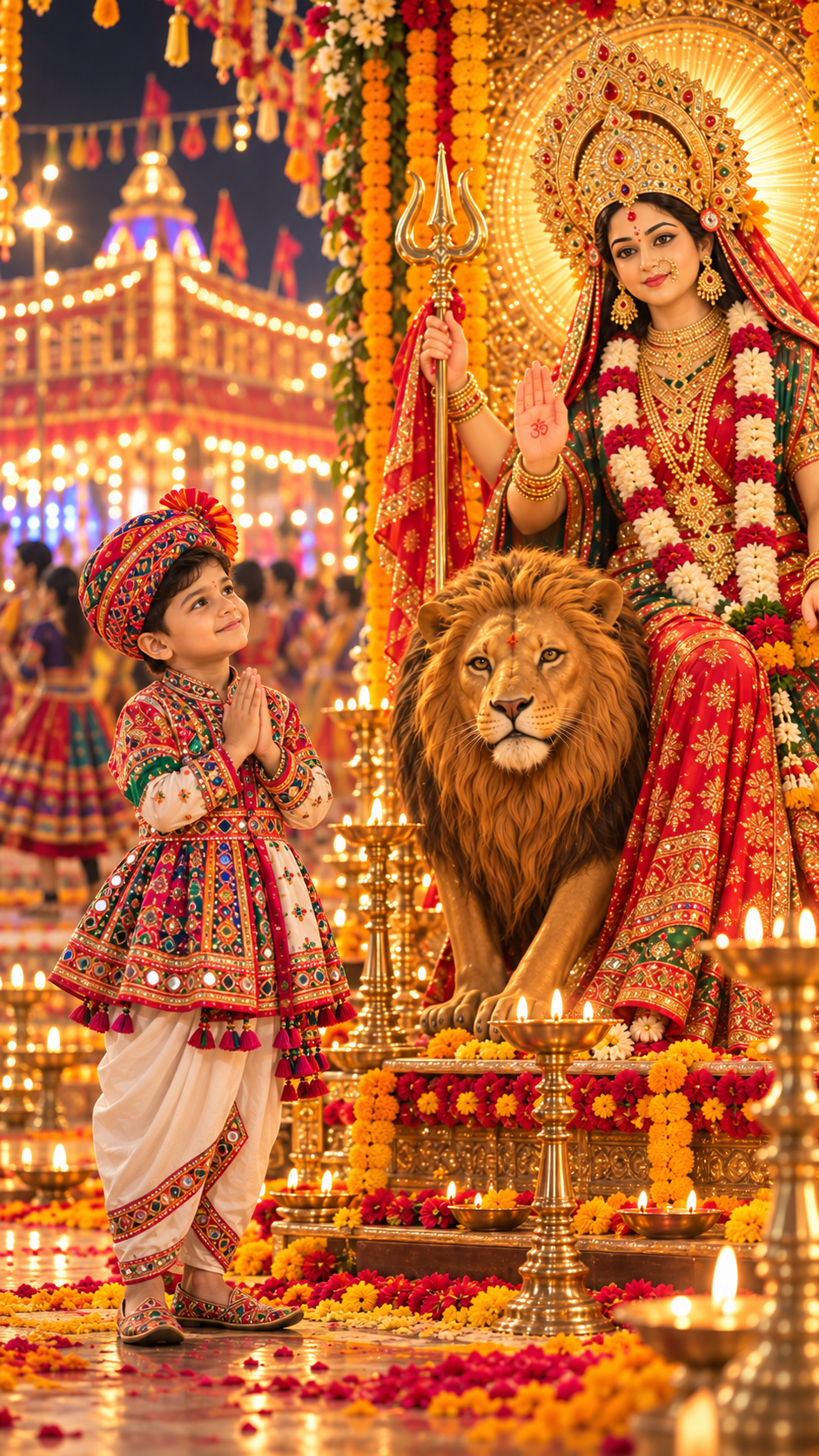 Indian boy celebrating Navratri