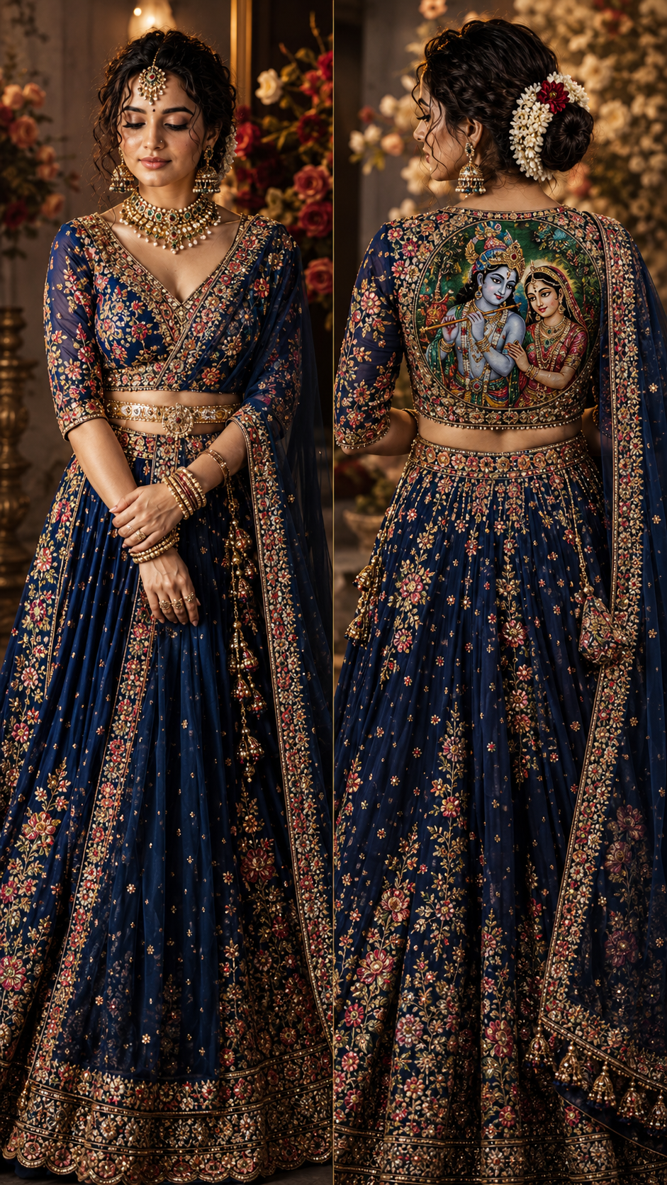 Bridal elegance in royal blue