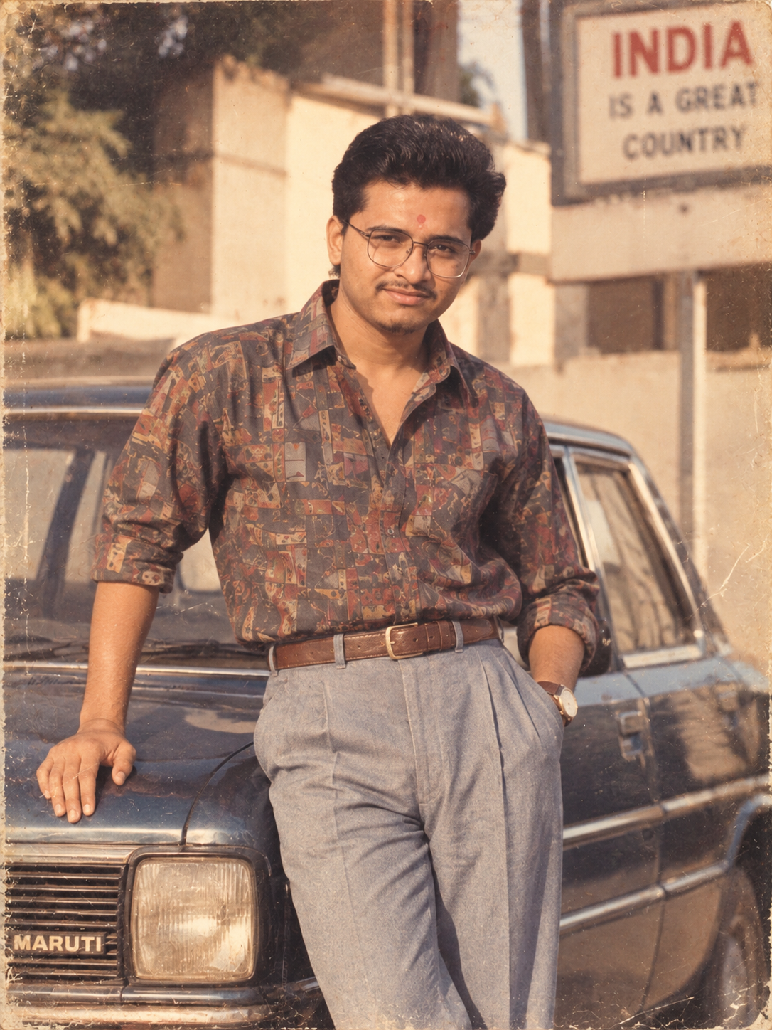 Retro Indian Street Portrait