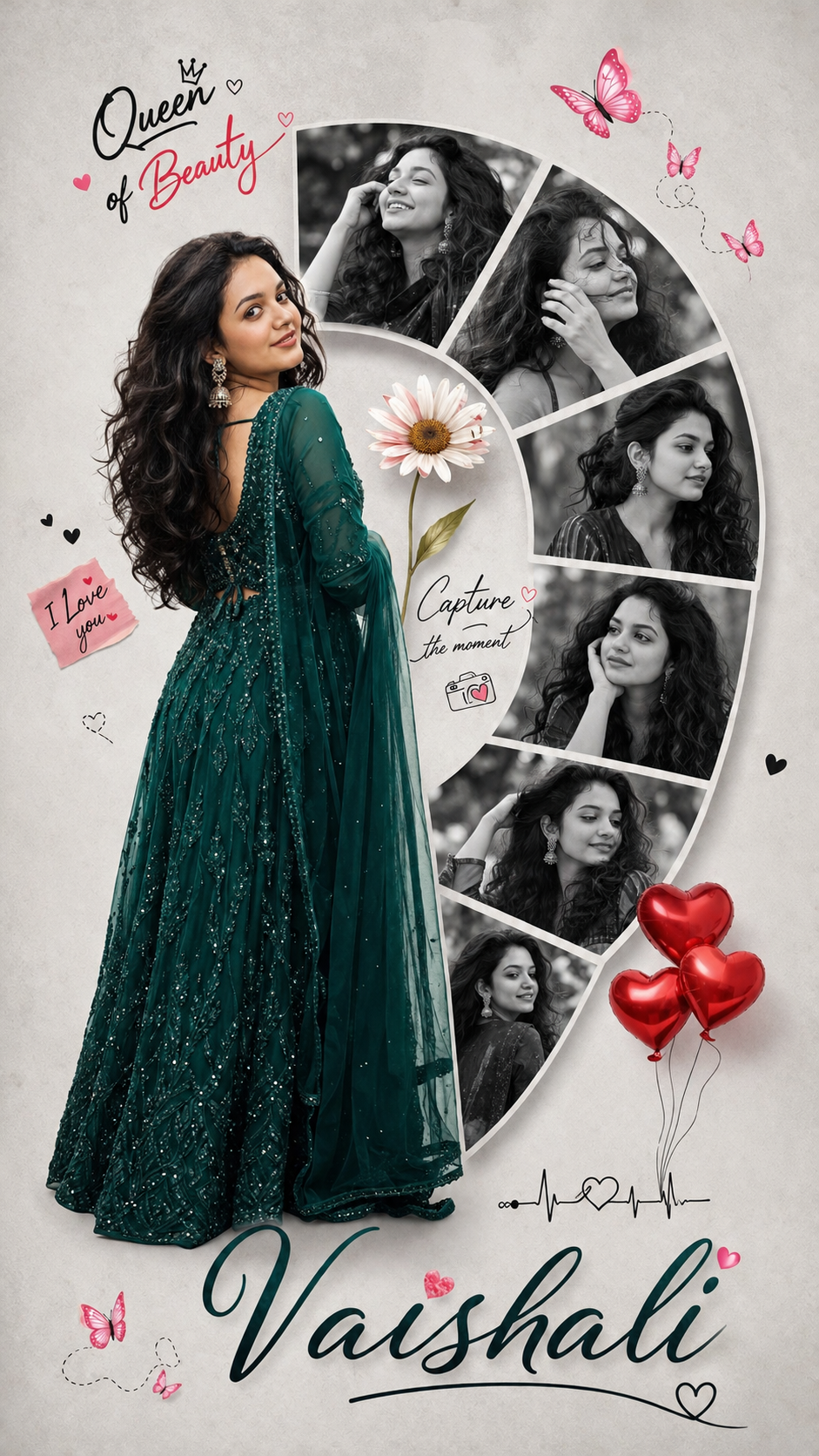 Queen of beauty collage design
