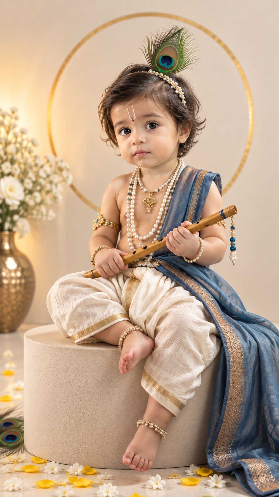 Minimalist Janmashtami Portrait