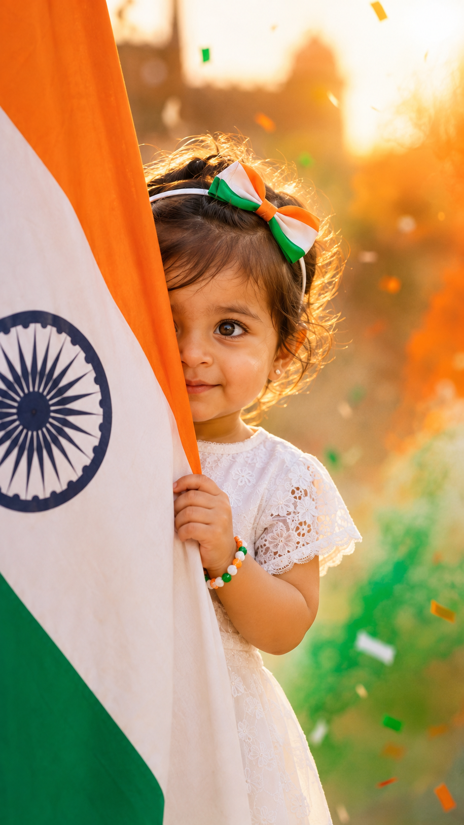 Playful Peek Behind the Indian Flag