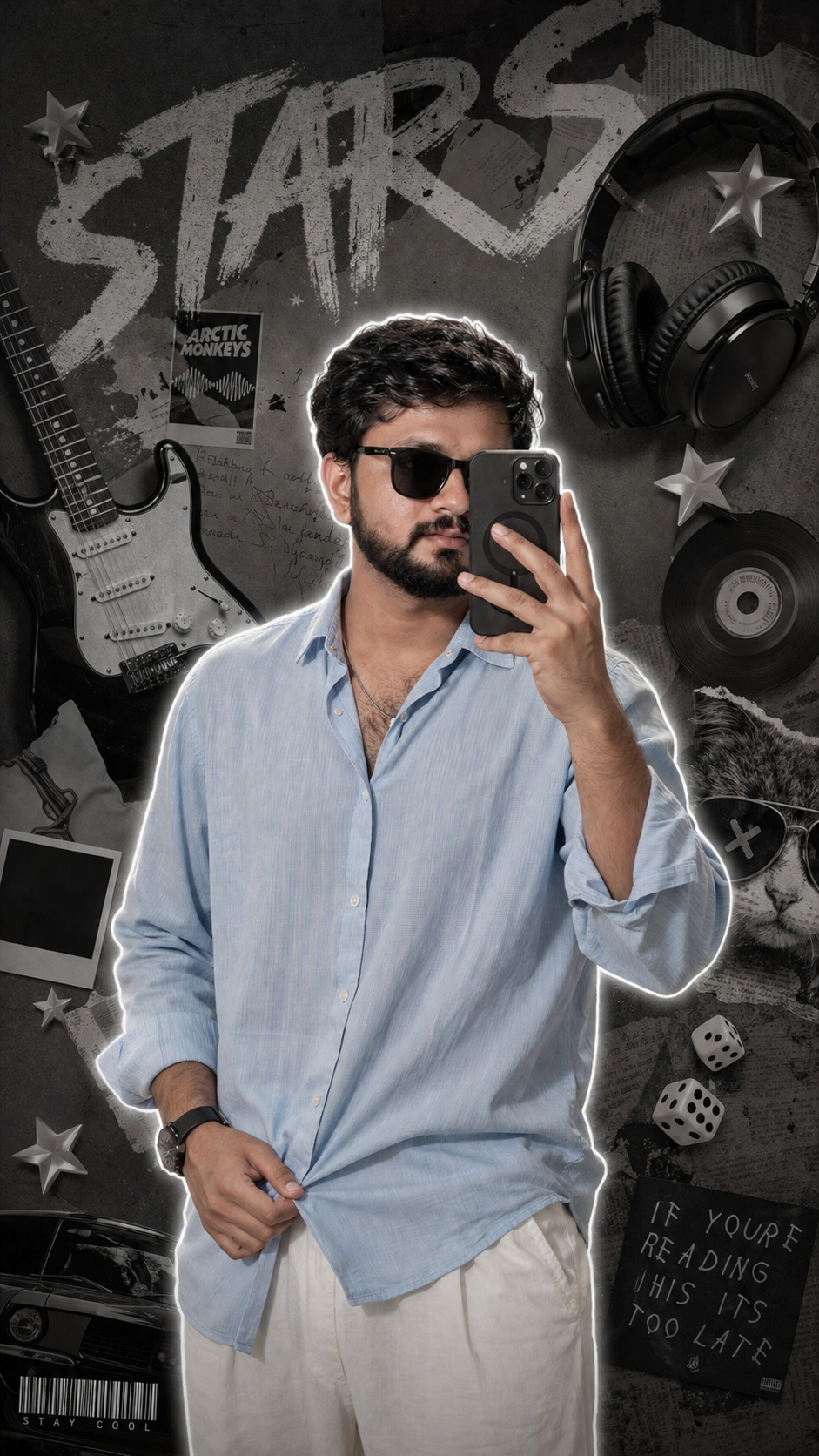 Urban stars and self-expression collage