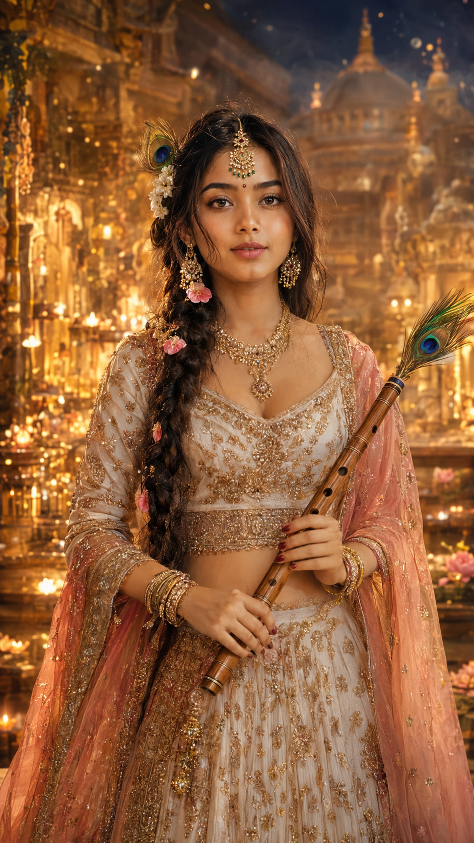 Serene devotion in golden light