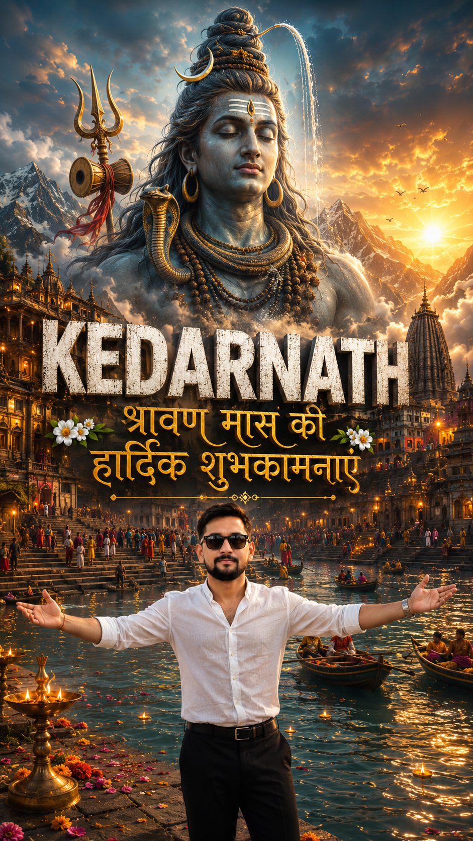 Majestic Kedarnath at sunrise Shravan Maas