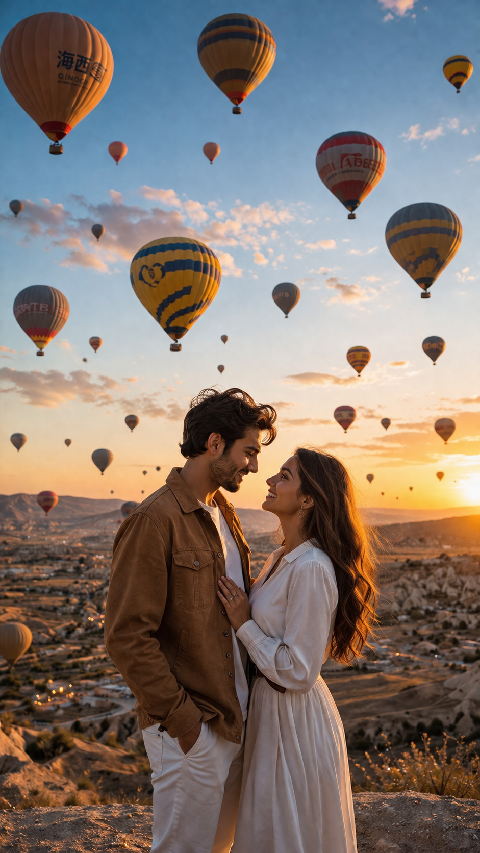 Romantic sunrise over the valley