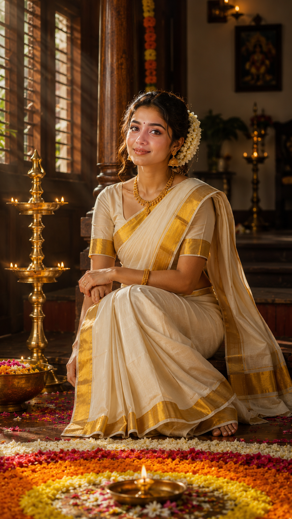 Elegant Indoor Onam Portrait