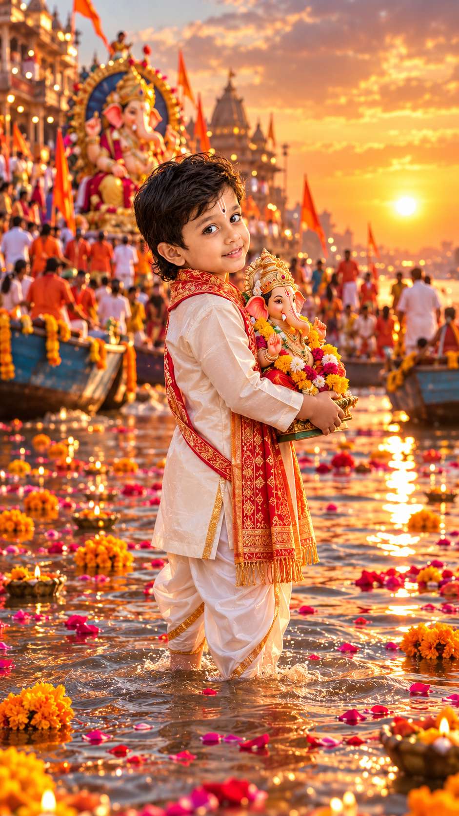 Sunset Ganesh Visarjan Joy