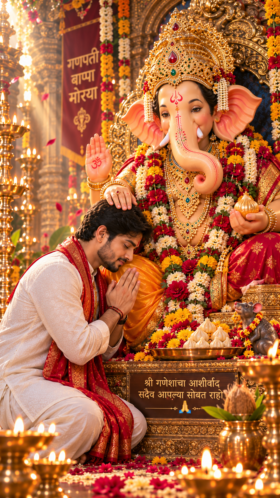 Ganesha’s Blessing in a Golden Temple