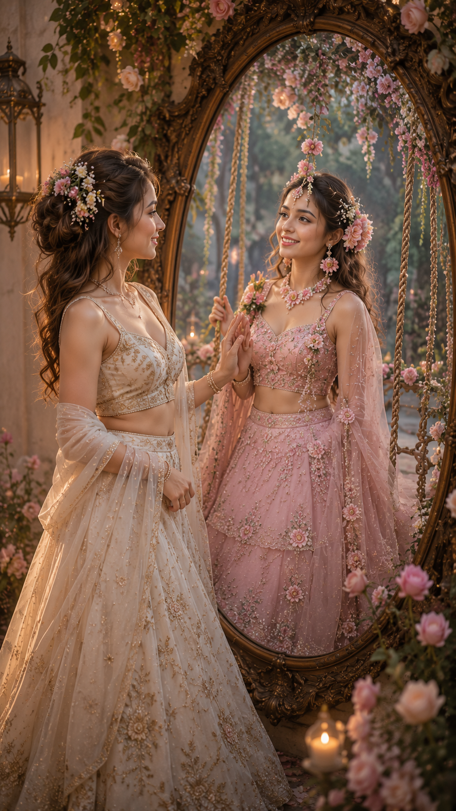 Modern Radha Mirror Portrait