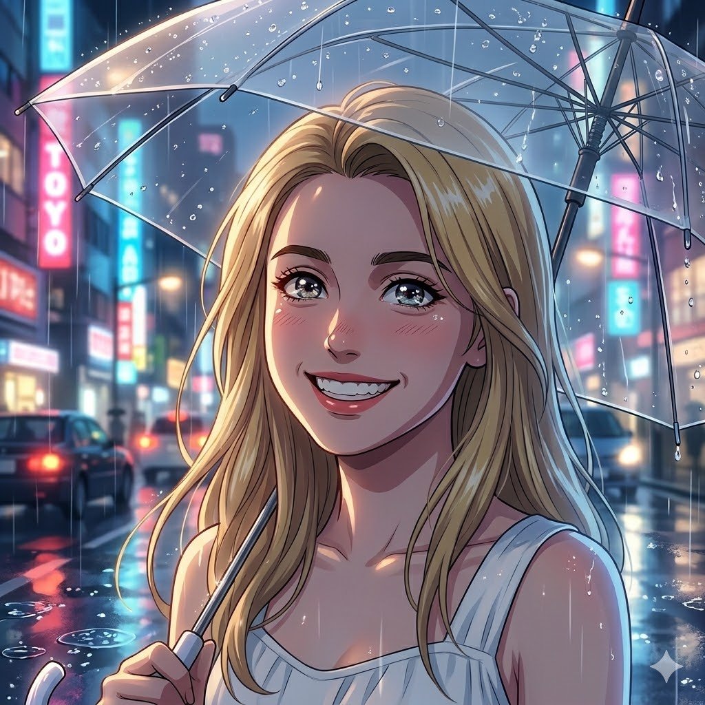 Rainy Anime Scene