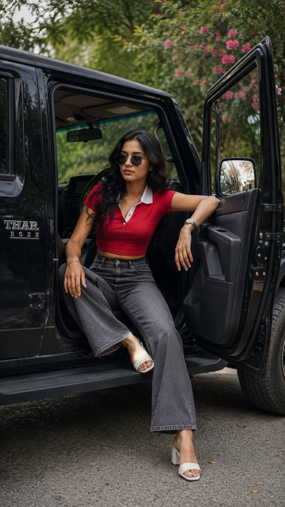 SUV and style amidst greenery