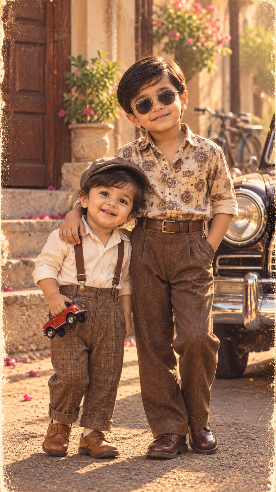 Vintage Brothers by the Classic Car