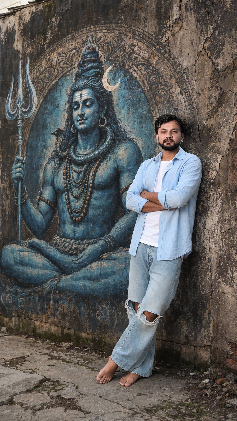 Shiva mural and urban portrait