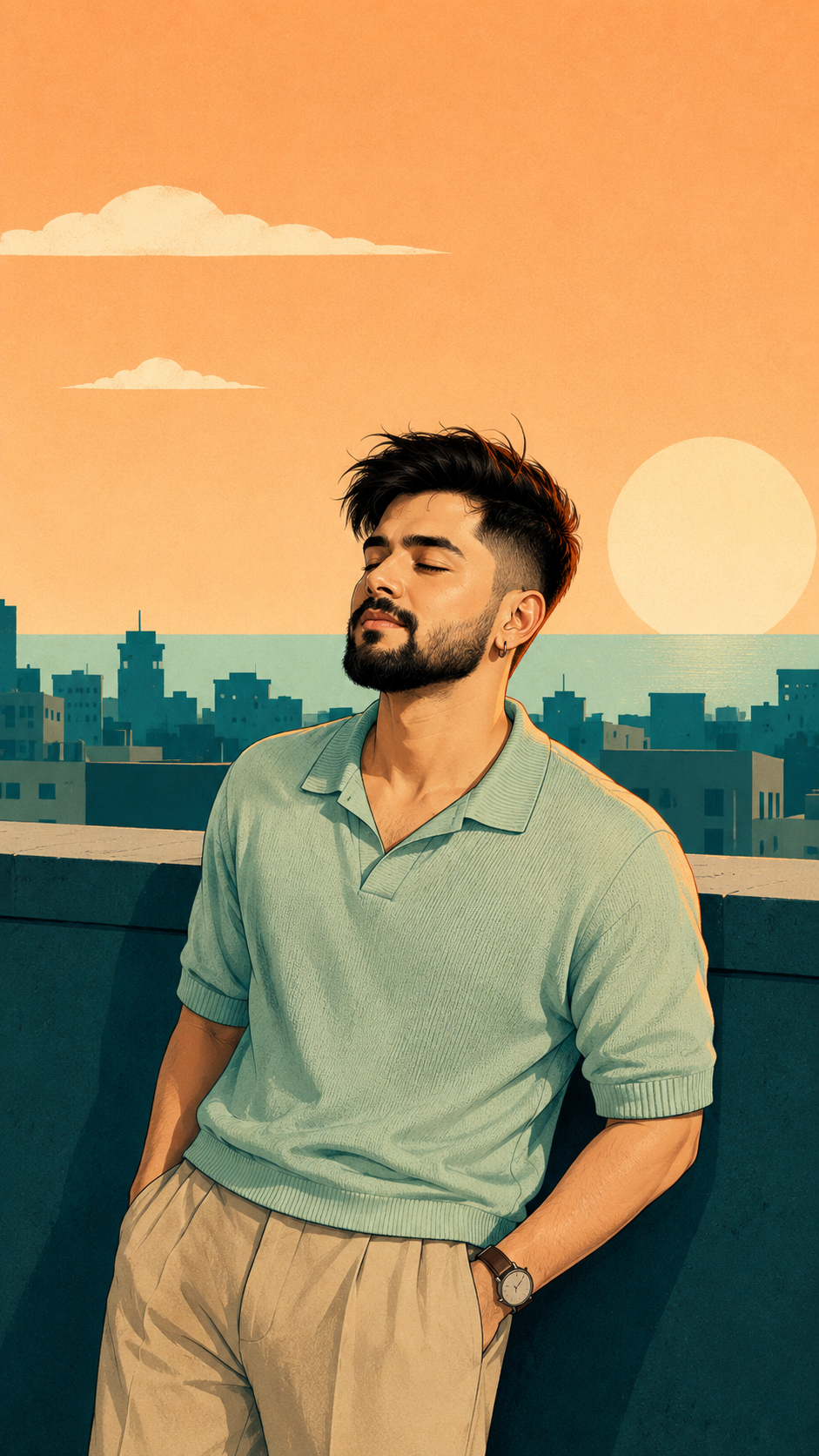 Sunset Rooftop Serenity