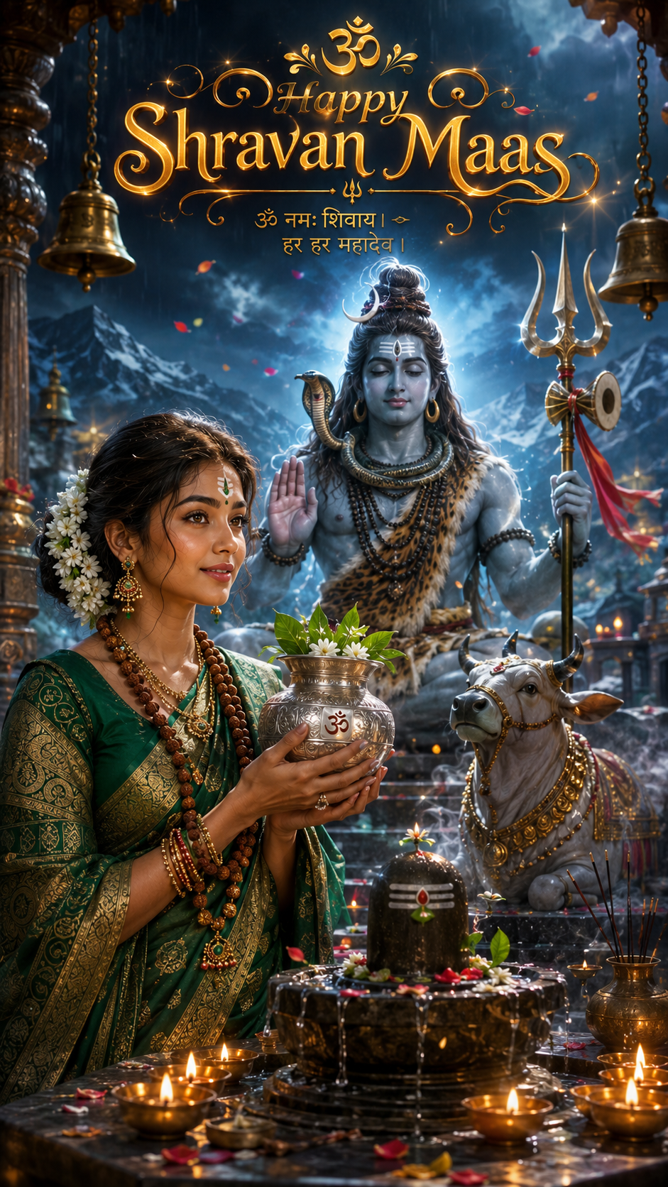 Sacred festival at the temple Shravan Maas