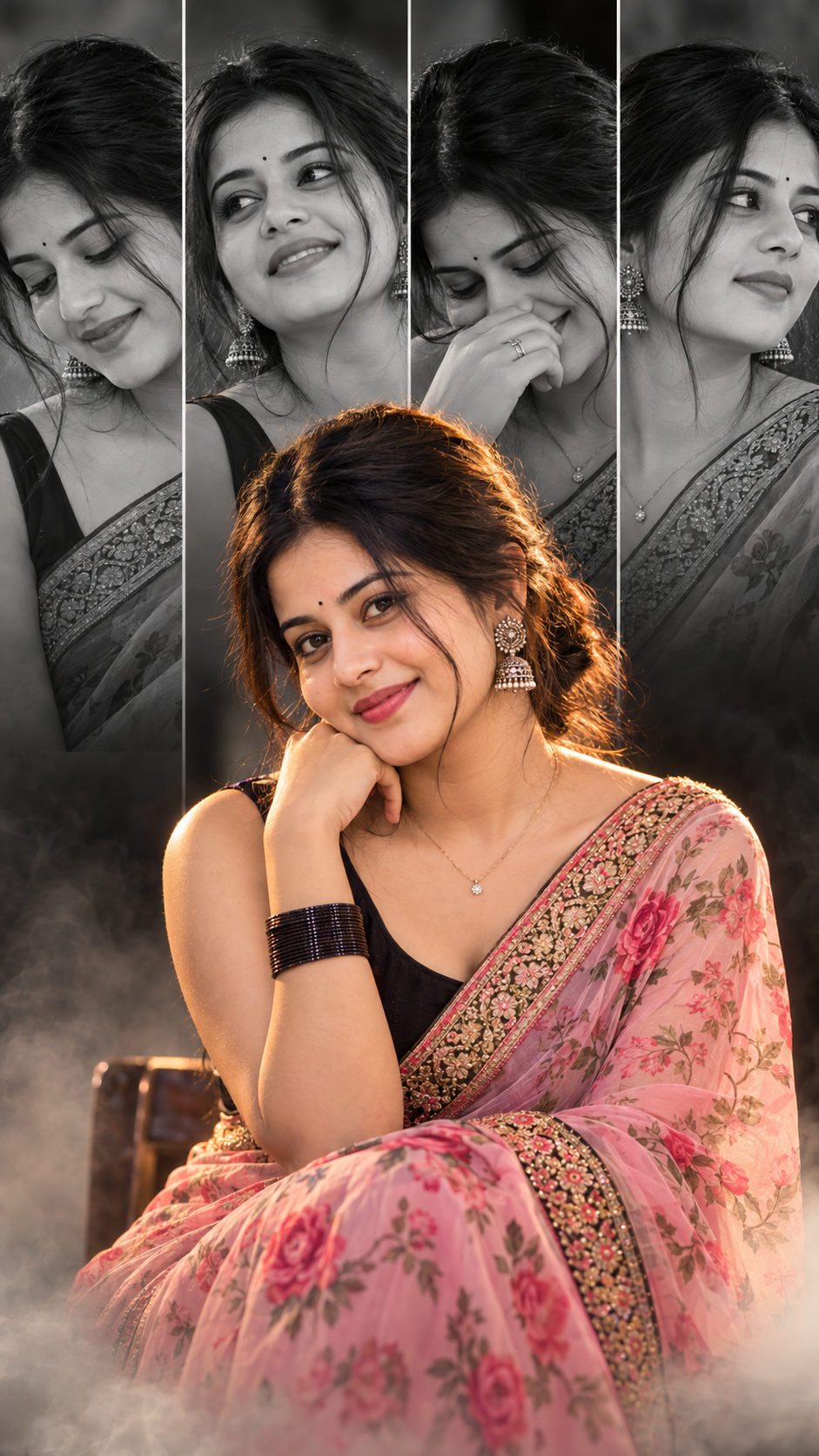 Glamorous Saree Portrait Collage