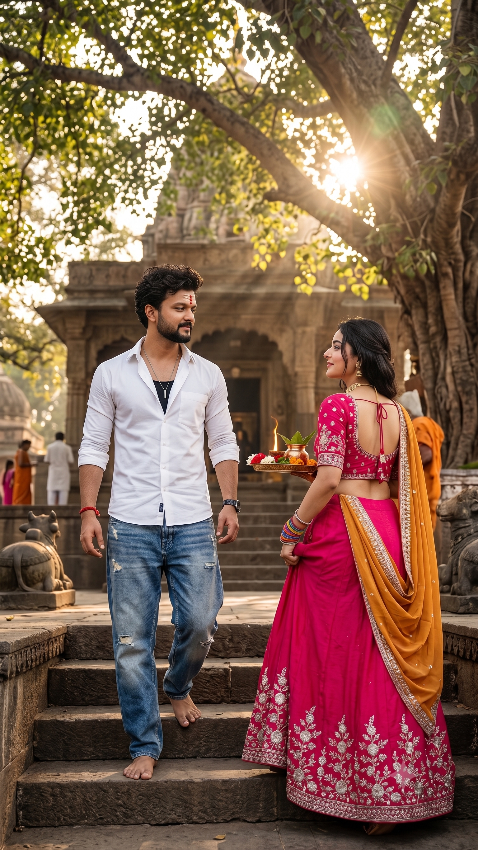 Couple Image With Temple