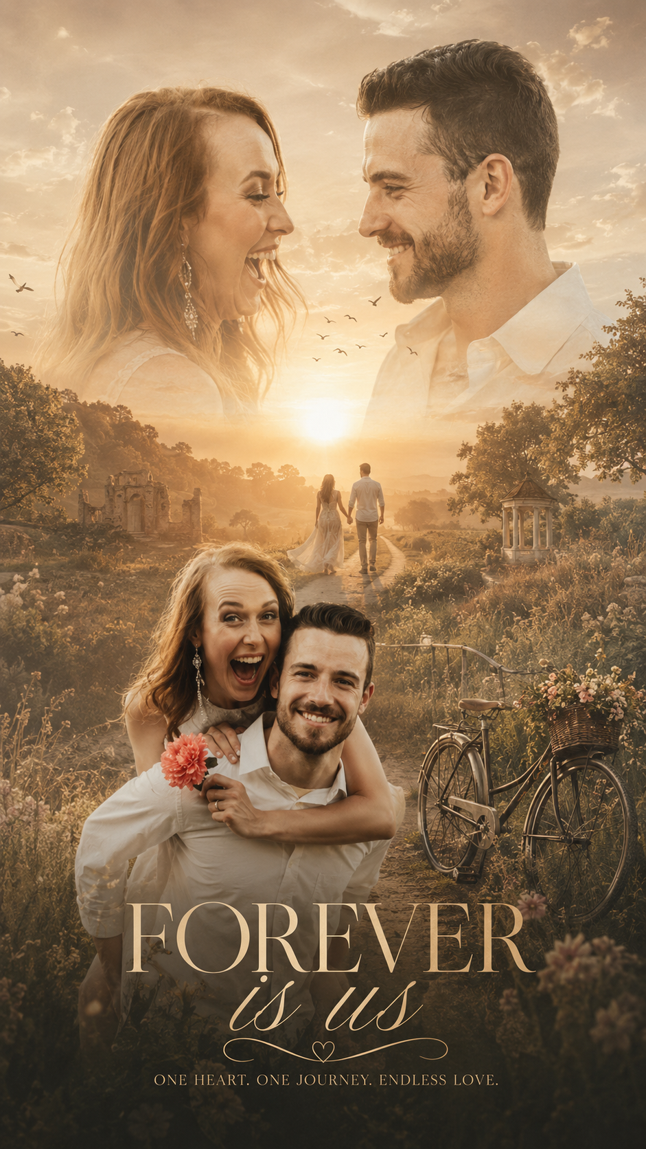 romantic double-exposure wedding poster 1