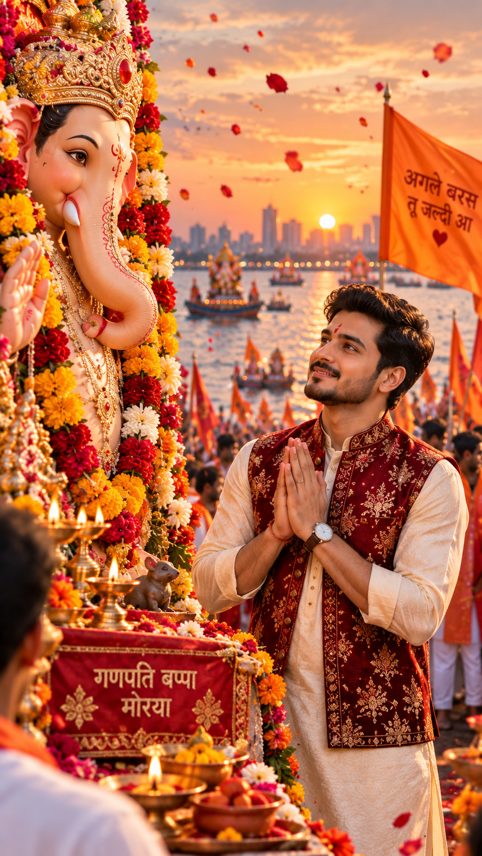 Sunset Ganesh Visarjan Devotion