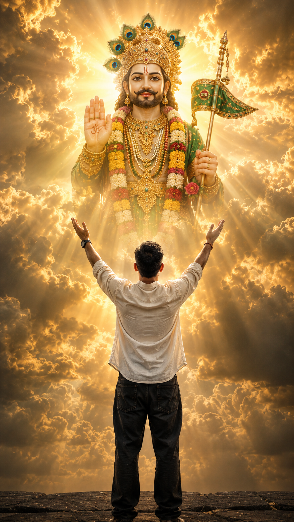 Divine worship in golden light Ramdev Pir