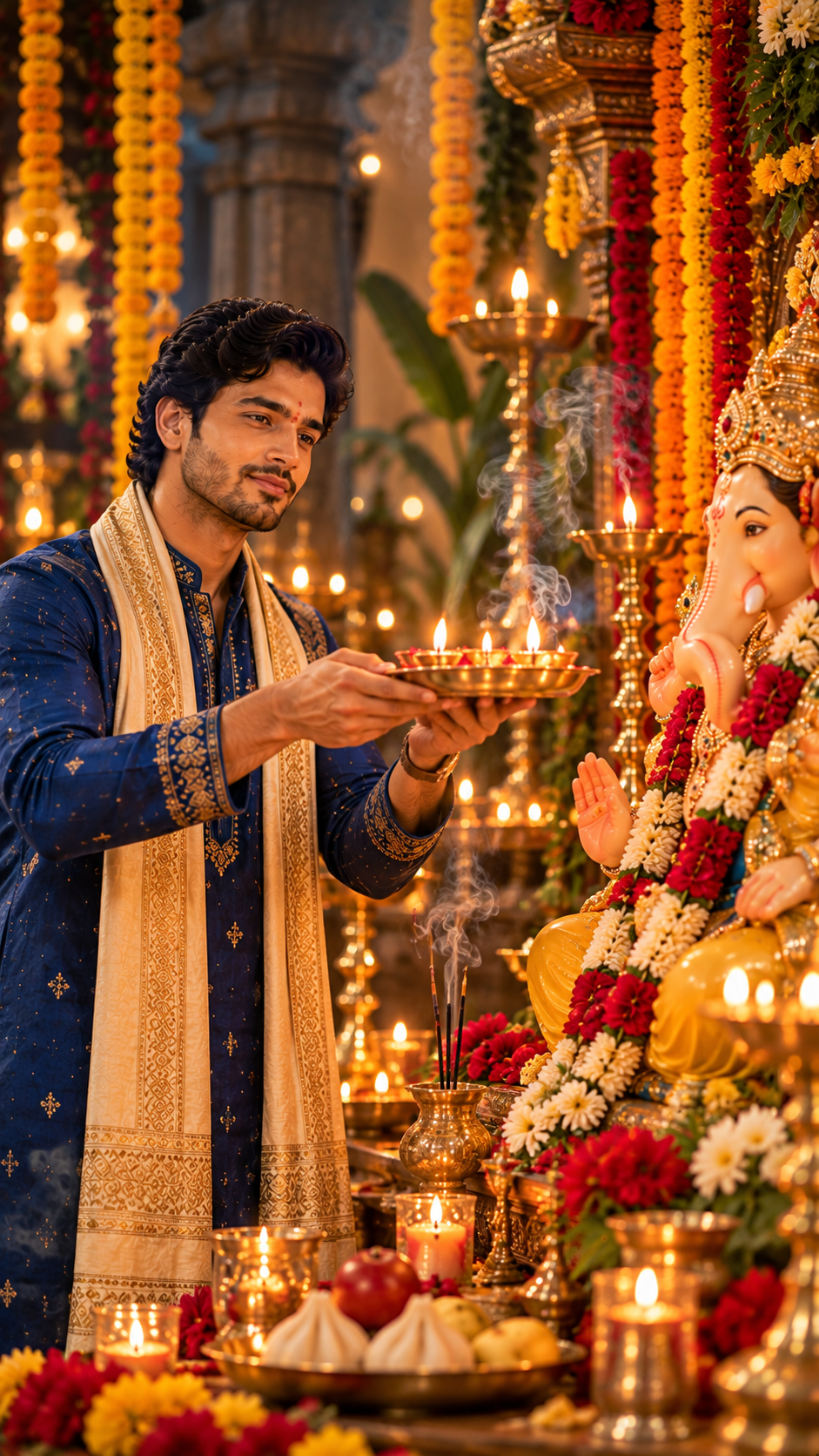 Devotional Aarti Before Lord Ganesha