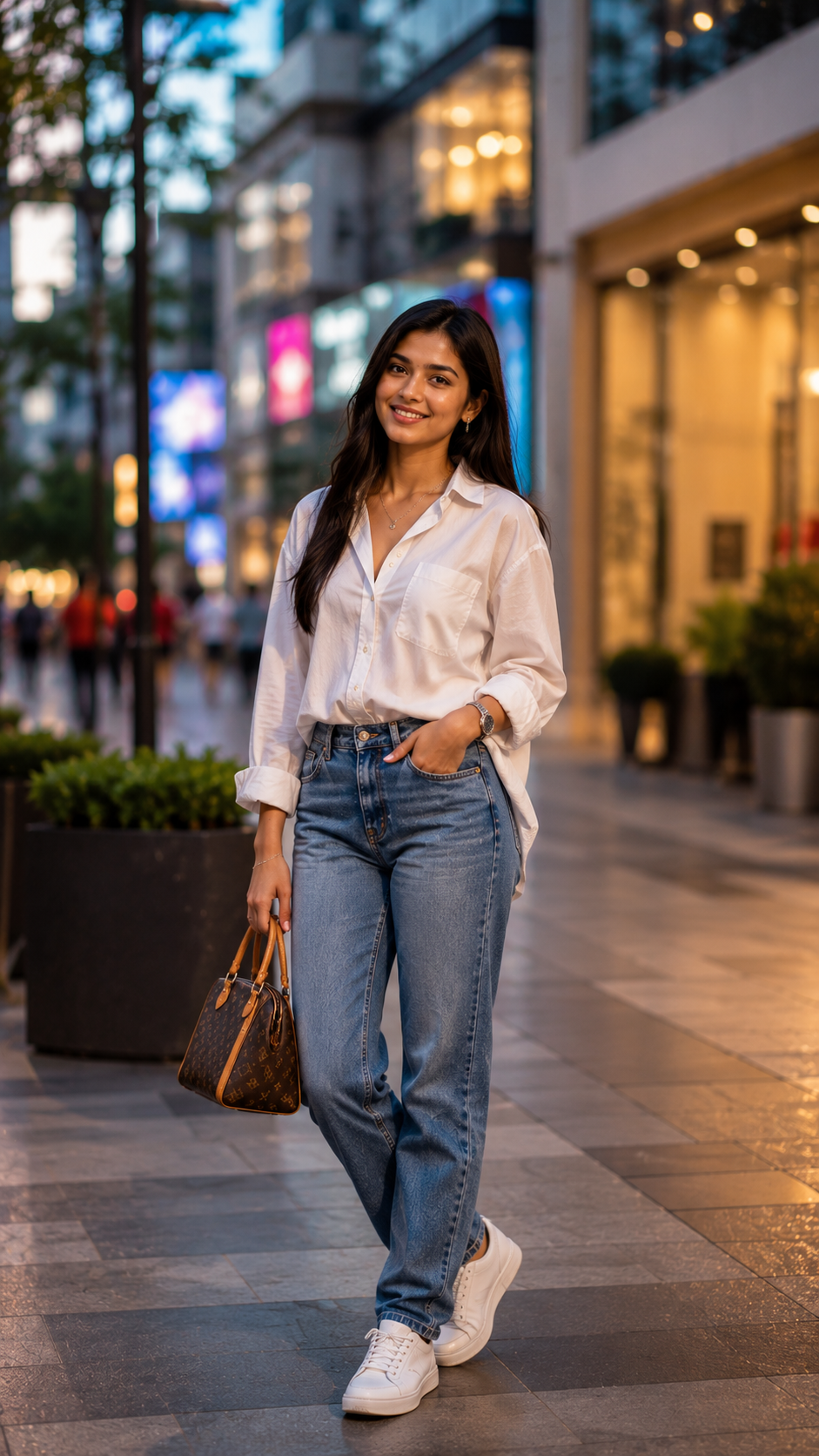 Evening glow on city streets