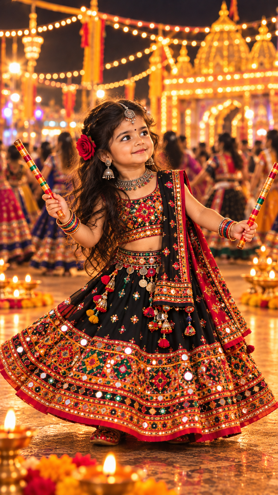 Joyful Little Garba Dancer