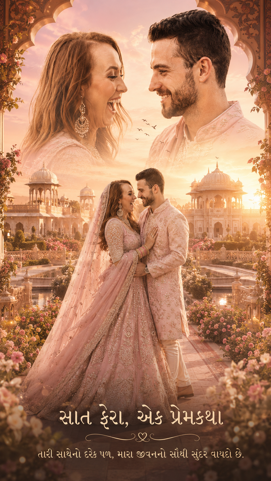 dreamy cinematic Indian wedding poster